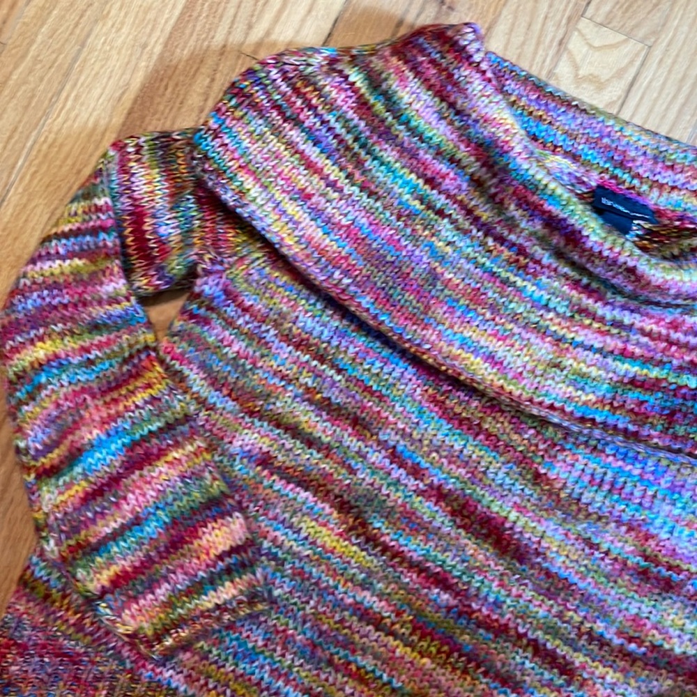 EUC Lane Bryant rainbow striped turtle neck sweater size 14/16